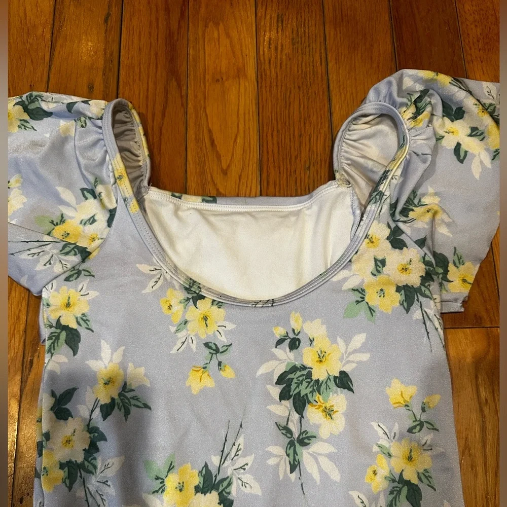 Janie and Jack Girls 8 one-piece light‎ blue ruffled